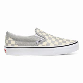 Női Vans Checkerboard Classic Slip-on Cipő VA6782413 Titán/Fehér